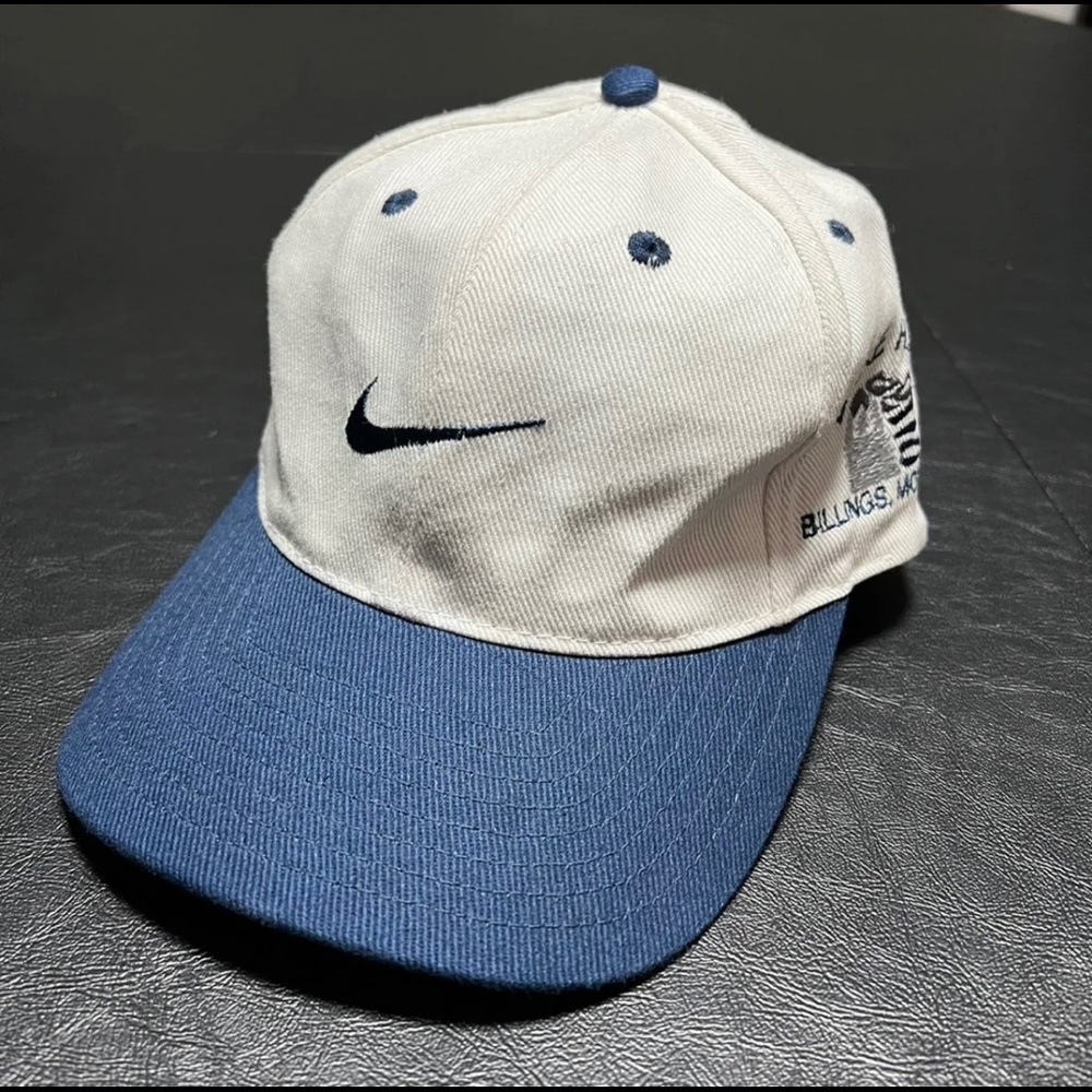 Vintage VTG 1990s 90s Nike Air Golf OG Swoosh Logo Billings Montana Velcro Hat